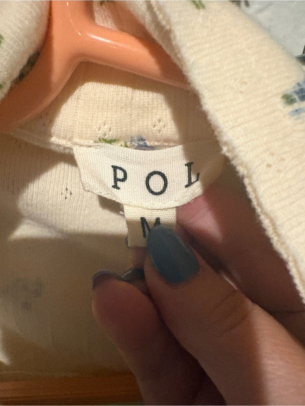 POL Cream Floral Lace-Panel Button Jacket - Picture 3 of 3